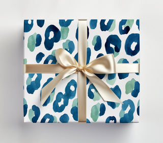 Blue Leopard Gift Wrap