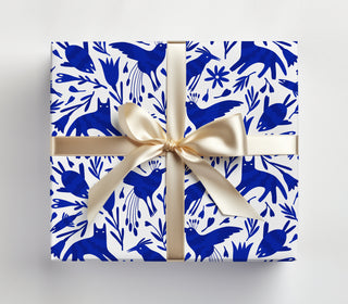 Blue Otomi Gift Wrap | Luxury Wrapping Paper by JOSIL Paperie