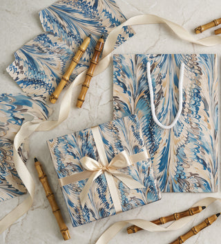 Blue/Brown Marbled Gift Bag