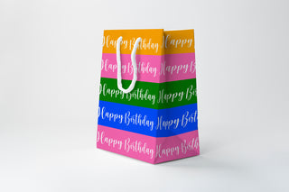 Striped Birthday Gift Bag – Classic Celebration Packaging | Luxury Gift Bag by JOSIL Paperie
