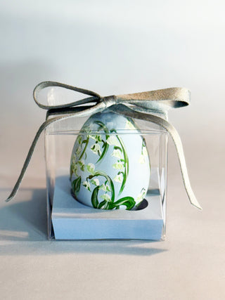 Hand-Painted Lily of the Valley Easter Egg | Decorative Spring Keepsake | Botanical Art Egg