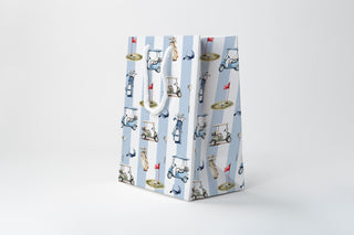 Golf Gift Bag | Watercolor Golf Cart Clubs Stripe Gift Bag for Dad | Father's Day Gift Wrap