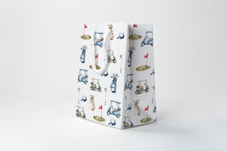 Golf Gift Bag | Watercolor Golf Cart Gift Bag for Dad | Father's Day Golf Gift Wrap
