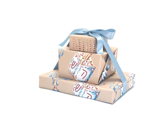 Hanukkah Gift Wrap - khaki