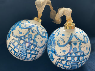 Hand-painted Chinoiserie Christmas Ornaments
