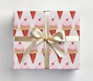 Ice Cream Cone Gift Wrap | Luxury Wrapping Paper by JOSIL Paperie