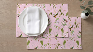 Pink Chinoiserie Bird Placemat | Placemats by JOSIL Paperie