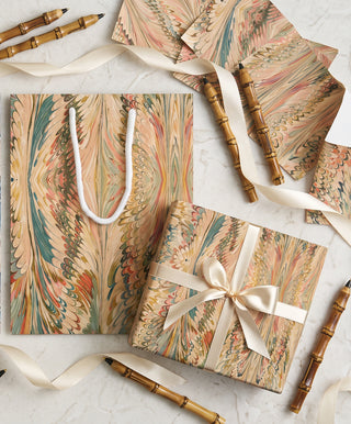 Multicolor Marbled Gift Wrap | Luxury Chinoiserie Paper, Preppy