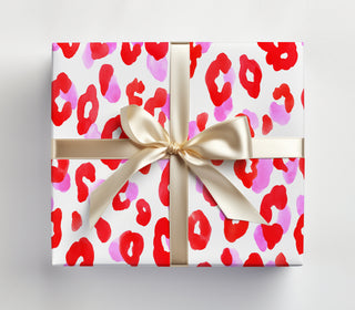 Red and Pink Leopard Gift Wrap