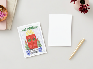 Double Red Door Holiday Card