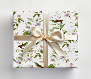 White Chinoiserie Bird Gift Wrap | Luxury Wrapping Paper by JOSIL Paperie