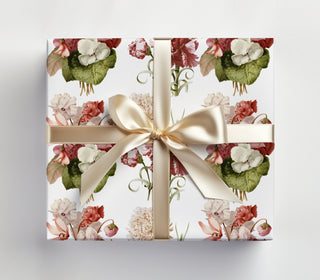 White Florl Gift Wrap