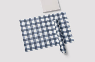 Navy Gingham Paper Placemat