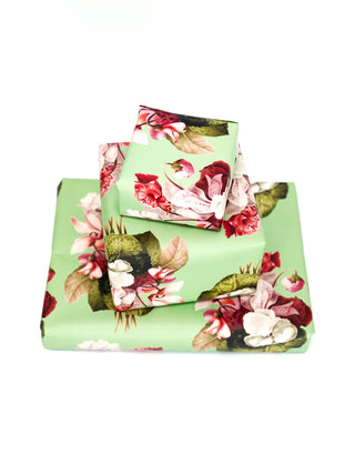 Green Floral Gift Wrp