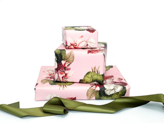 pink flower wrapping paper 