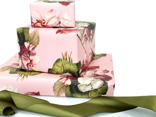pink rose wrapping paper