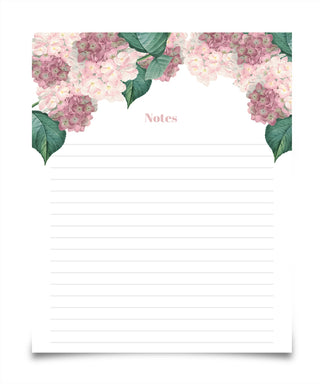 Large Pink Hydrangea Notepad